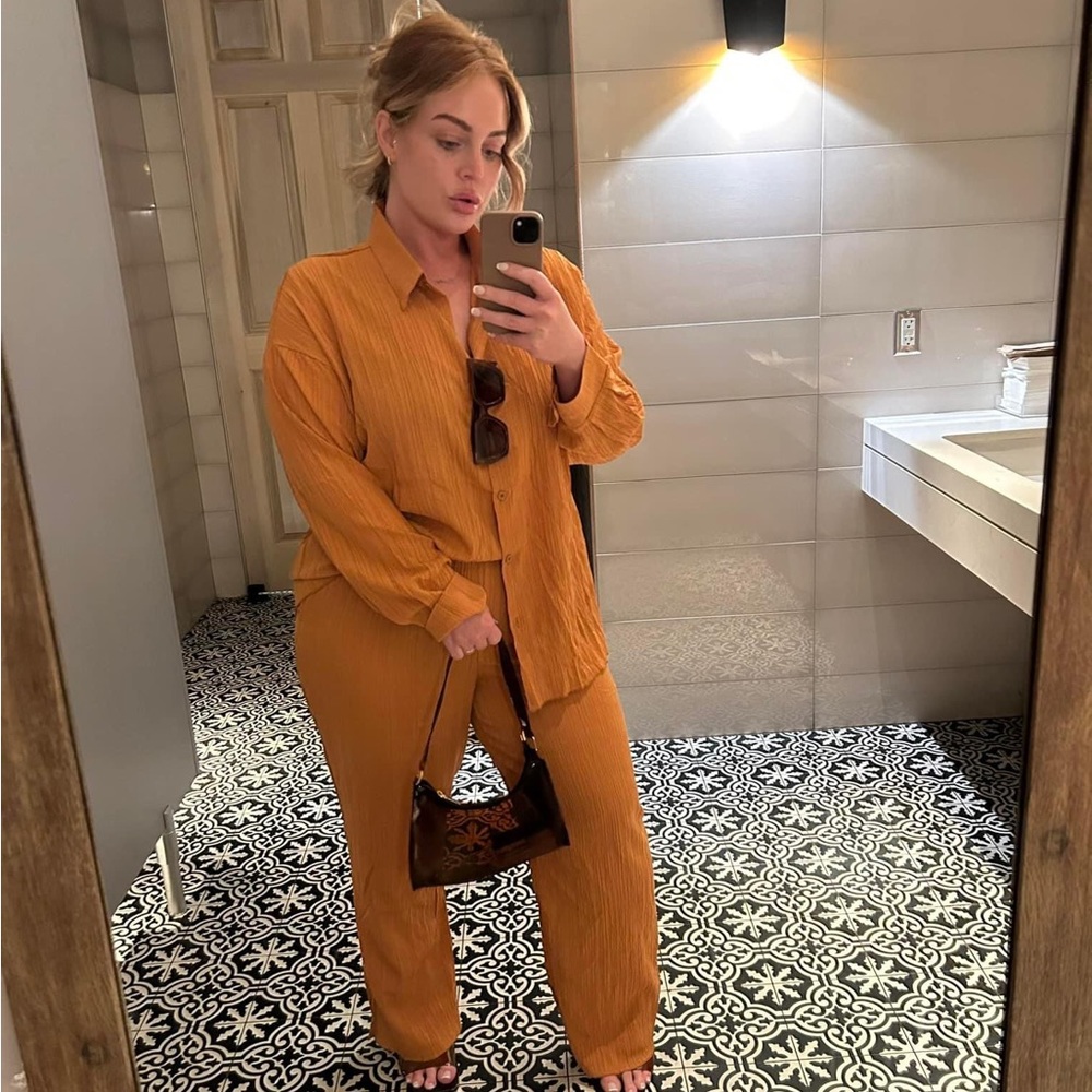 Drop shoulder shirt/pants set matching